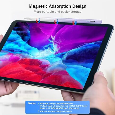 قلم Cisteen Stylus لجهاز iPad مع شحن أسرع، ومستشعر إمالة متوافق مع Apple (2018-2024) iPad Pro 11/13 M4، iPad Air 11/13 M2، iPad Pro 11/12.9، iPad 10/9/8/7/6th ، آيباد إير 5/4/3، آيباد ميني 7/6/5 in Kuwait