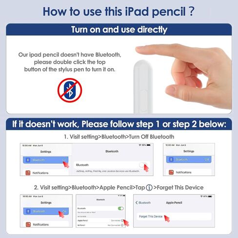 Stylus Pen for iPad 2018-2024, 2X Fast Charge iPad Pencil 2nd Generation Compatible with Apple iPad Pro M4/ Pro 12.9"(6/5/4/3)/ Pro 11"(4/3/2/1), iPad Mini 6/5, iPad Air (M2/5/4/3), iPad (10/9/8/7/6) in Saudi Arabia