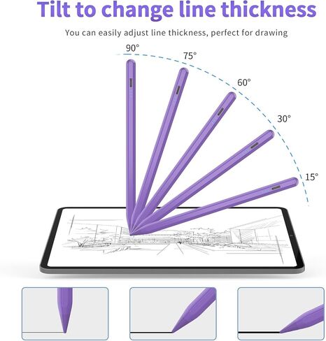 Stylus Pen for Apple iPad 2024-2018, Faster Charge Apple Pencil for iPad, with Tilt Sensitivity & Palm Rejection & Magnetic, Compatible iPad 10/9/8/7/6, Pad Air 3/4/5, Pro 12.9"/11", Mini 6/5, M2, M4 in Kuwait