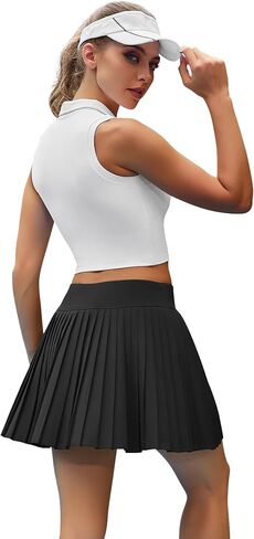 Womens Pleated Tennis Skirts with Pocket Shorts High Waisted Skorts Lightweight Golf Skirt Flowy Athletic Skort in Kuwait