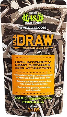 Advanced Wildlife Solutions | 4S Draw | High Intensity Deer Attractant | Long Range Lure| Strong Aroma & Flavor | 2X Protein | No Mixing Required | Rapid Response Formula | Hunting in Saudi Arabia