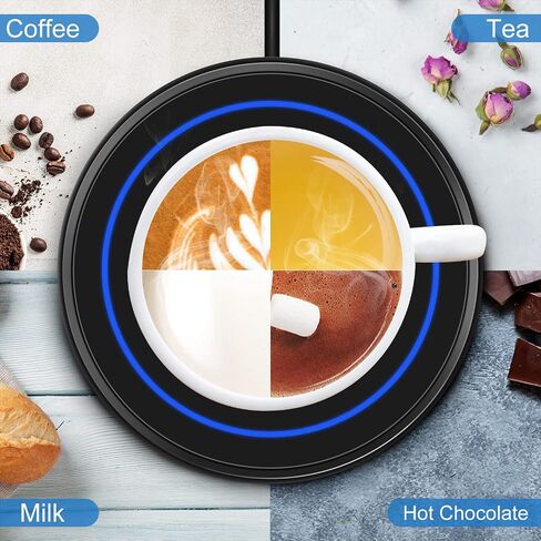 Coffee Mug Warmer, Electric Beverage Warmers for Office Home Desk Use, Smart Cup Warmer Thermostat Coaster for Hot Coffee Tea Espresso Milk Candle Wax with Gravity Switch Auto On/Off 135F in Kuwait