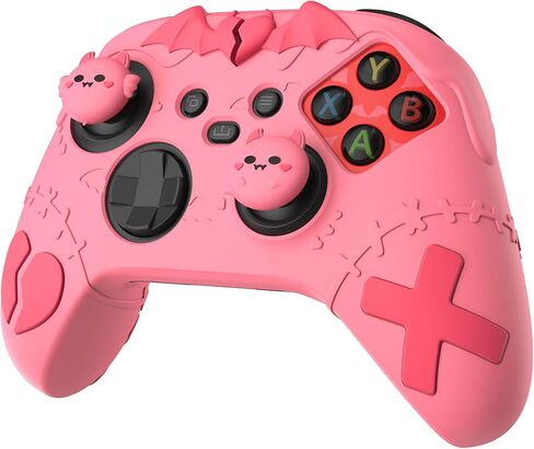 غلاف سيليكون لطيف من سلسلة PlayVital Gothic Imp لجهاز تحكم Xbox Series X & S، غطاء سيليكون مضاد للانزلاق، حافظة سيليكون واقية لجهاز تحكم Xbox Core مع مقابض الإبهام، وردي خوخي in Kuwait