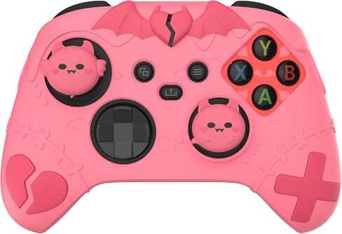 غلاف سيليكون لطيف من سلسلة PlayVital Gothic Imp لجهاز تحكم Xbox Series X & S، غطاء سيليكون مضاد للانزلاق، حافظة سيليكون واقية لجهاز تحكم Xbox Core مع مقابض الإبهام، وردي خوخي in Kuwait