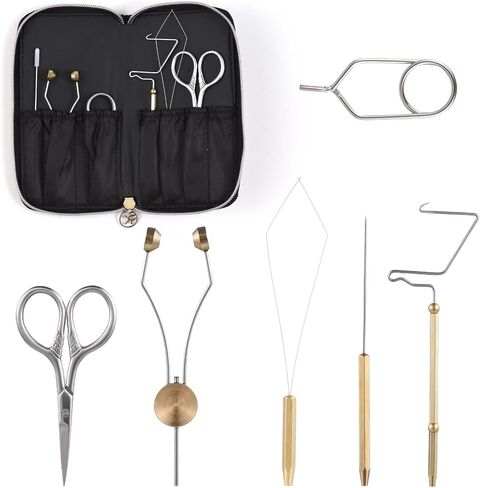 Lixada Fly Tying Tools Kit 4/5/6PCS Fly Tying Kits Combo Kit Whip Finisher Bobbin Holder Bodkin Bobbin Threader for Fishing Lures in Kuwait
