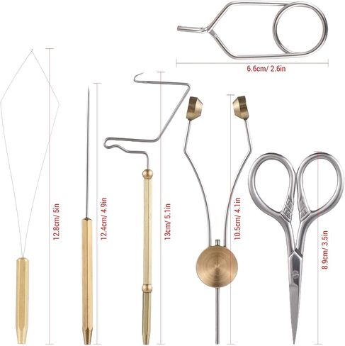 Lixada Fly Tying Tools Kit 4/5/6PCS Fly Tying Kits Combo Kit Whip Finisher Bobbin Holder Bodkin Bobbin Threader for Fishing Lures in Kuwait