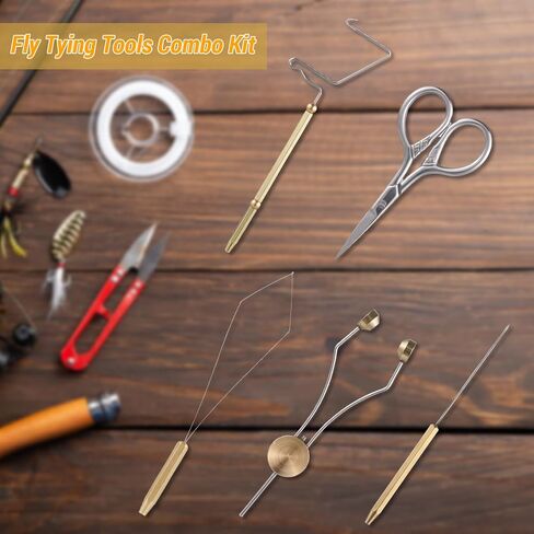 Lixada Fly Tying Tools Kit 4/5/6PCS Fly Tying Kits Combo Kit Whip Finisher Bobbin Holder Bodkin Bobbin Threader for Fishing Lures in Kuwait