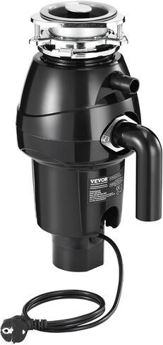 VEVOR Garbage Disposal, 3/4 HP 3260RPM Continuous Feed Food Waste Disposer, 3-Bolt Mount Food Waste Grinding System with Sound Reduction, Power Cord & Splash Guard for Kitchen Sinks in Kuwait
