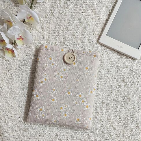 Floral Kindle Sleeve - Compatible with Paperwhite/Basic (6''), Paperwhite (6.8''), Signature (6.8'') - Padded Cotton E-Reader Cover in Saudi Arabia
