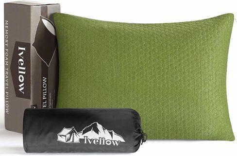 Ivellow Memory Foam Travel Pillow Compressible Camping Pillow for Sleeping Shredded Memory Foam Pillow Compact Firm Supportive Small Pillow for Adults Kids Outdoor Backpacking Hiking Essential Gear-M in Saudi Arabia