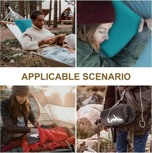 Ivellow Memory Foam Travel Pillow Compressible Camping Pillow for Sleeping Shredded Memory Foam Pillow Compact Firm Supportive Small Pillow for Adults Kids Outdoor Backpacking Hiking Essential Gear-M in Saudi Arabia