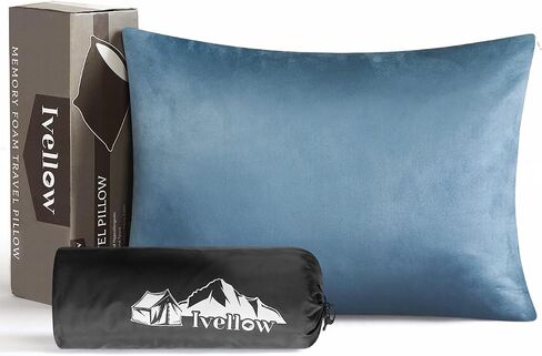 Ivellow Memory Foam Travel Pillow Compressible Camping Pillow for Sleeping Shredded Memory Foam Pillow Compact Firm Supportive Small Pillow for Adults Kids Outdoor Backpacking Hiking Essential Gear-M in Saudi Arabia