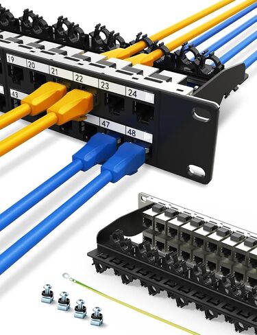 24 Port Patch Panel Cat6A Keystone Patch Panel 1U 19inch Rackmount in Kuwait
