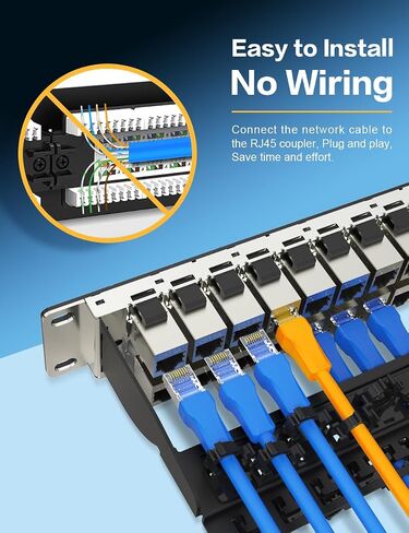24 Port Patch Panel Cat6A Keystone Patch Panel 1U 19inch Rackmount in Kuwait