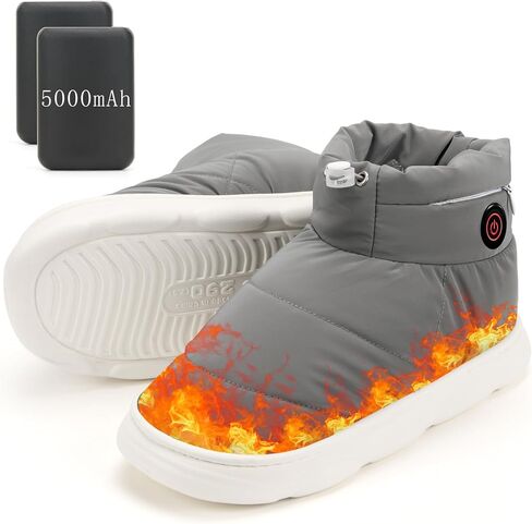 Heated Slippers Men Women Non-Slip Wireless Foot Warmers Heating Thermal Shoes with 5000mAh Rechargeable Battery Keep Feet Warm for Women Men Winter Home Office in Saudi Arabia