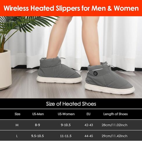 Heated Slippers Men Women Non-Slip Wireless Foot Warmers Heating Thermal Shoes with 5000mAh Rechargeable Battery Keep Feet Warm for Women Men Winter Home Office in Saudi Arabia