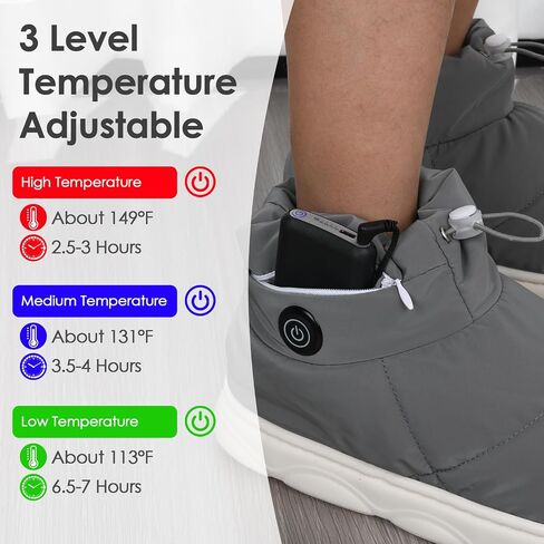 Heated Slippers Men Women Non-Slip Wireless Foot Warmers Heating Thermal Shoes with 5000mAh Rechargeable Battery Keep Feet Warm for Women Men Winter Home Office in Saudi Arabia