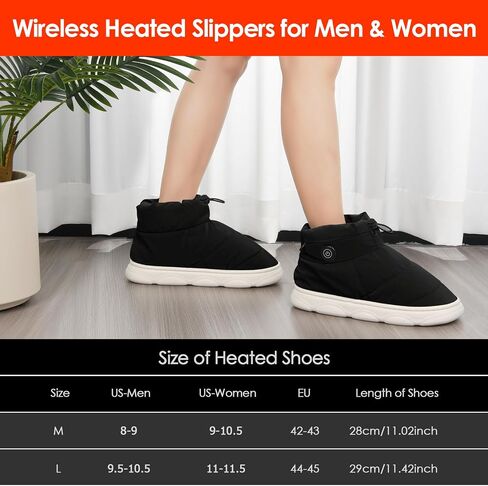 Heated Slippers Men Women Non-Slip Wireless Foot Warmers Heating Thermal Shoes with 5000mAh Rechargeable Battery Keep Feet Warm for Women Men Winter Home Office in Saudi Arabia