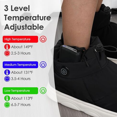 Heated Slippers Men Women Non-Slip Wireless Foot Warmers Heating Thermal Shoes with 5000mAh Rechargeable Battery Keep Feet Warm for Women Men Winter Home Office in Saudi Arabia