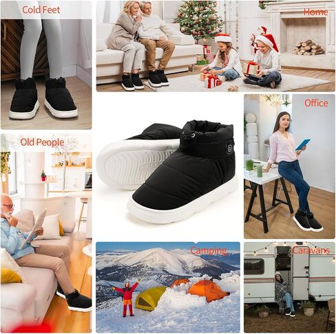 Heated Slippers Men Women Non-Slip Wireless Foot Warmers Heating Thermal Shoes with 5000mAh Rechargeable Battery Keep Feet Warm for Women Men Winter Home Office in Saudi Arabia