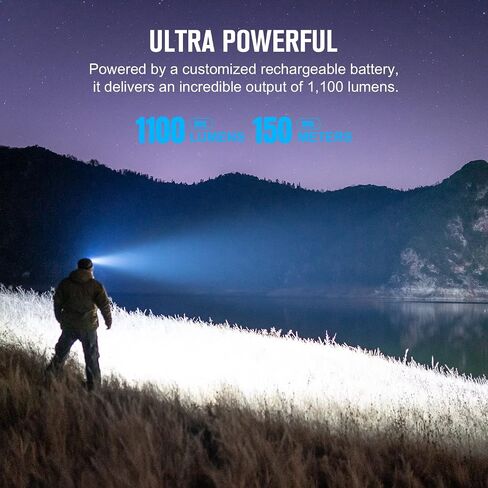 OLIGHT Perun 2 مصباح أمامي صغير 1100 لومن LED، مصباح أمامي قابل لإعادة الشحن مع خيار الضوء الأحمر، رائع للعمل والمشي لمسافات طويلة والتخييم والتسلق (أسود أبيض بارد: 5700~6700K) in Kuwait