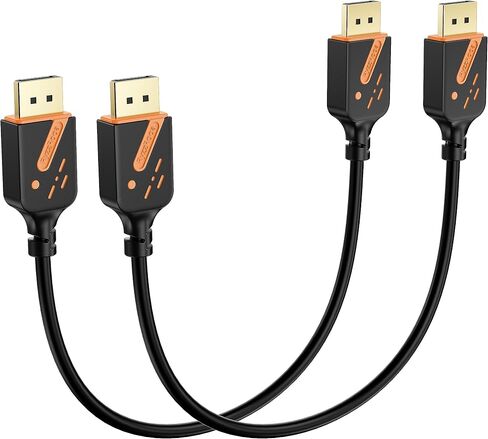 كابل DisplayPort قصير بطول 1 قدم، 2 حزمة من كابلات DP إلى DP، كابل منفذ عرض 4K ذكر إلى محول ذكر مع 2K@165 هرتز/144 هرتز يدعم 3D، HDR للألعاب، التلفزيون، الشاشة، محطة الإرساء... in Saudi Arabia