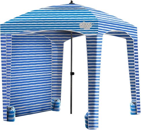 Qipi Beach Cabana - Easy to Set Up Canopy, Waterproof, Portable 6' x 6' Beach Shelter, Included Side Wall, Shade with UPF 50+ UV Protection, Ultimate Sun Umbrella - for Kids, Family & Friends in Saudi Arabia