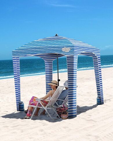 Qipi Beach Cabana - Easy to Set Up Canopy, Waterproof, Portable 6' x 6' Beach Shelter, Included Side Wall, Shade with UPF 50+ UV Protection, Ultimate Sun Umbrella - for Kids, Family & Friends in Saudi Arabia