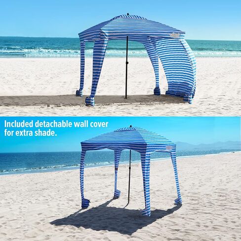 Qipi Beach Cabana - Easy to Set Up Canopy, Waterproof, Portable 6' x 6' Beach Shelter, Included Side Wall, Shade with UPF 50+ UV Protection, Ultimate Sun Umbrella - for Kids, Family & Friends in Saudi Arabia