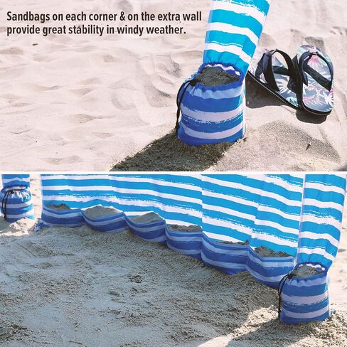 Qipi Beach Cabana - Easy to Set Up Canopy, Waterproof, Portable 6' x 6' Beach Shelter, Included Side Wall, Shade with UPF 50+ UV Protection, Ultimate Sun Umbrella - for Kids, Family & Friends in Saudi Arabia