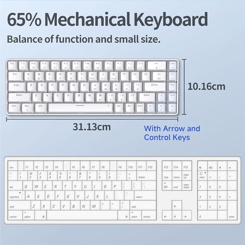 TMKB 60 Percent Keyboard,Gaming Keyboard,LED Backlit Ultra-Compact 68 Keys Gaming Mechanical Keyboard with Separate Arrow/Control Keys, T68SE, Red Switch in Saudi Arabia