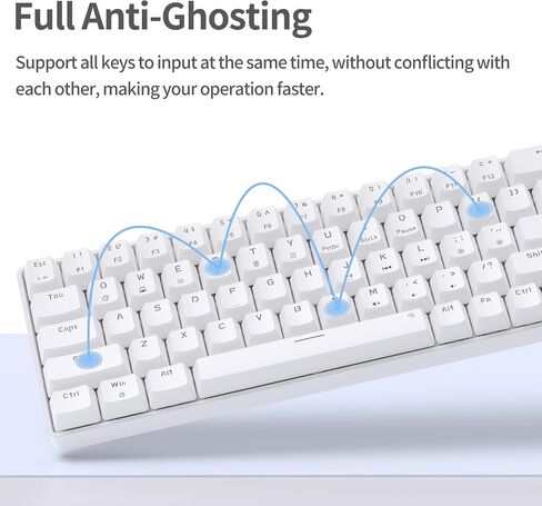 TMKB 60 Percent Keyboard,Gaming Keyboard,LED Backlit Ultra-Compact 68 Keys Gaming Mechanical Keyboard with Separate Arrow/Control Keys, T68SE, Red Switch in Saudi Arabia