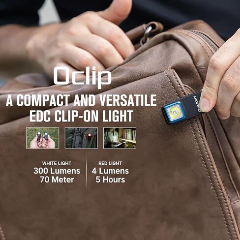 OLIGHT Oclip Mini Rechargeable EDC Clip Flashlight, Black in Saudi Arabia