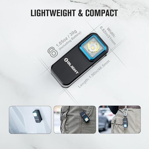 OLIGHT Oclip Mini Rechargeable EDC Clip Flashlight, Black in Saudi Arabia