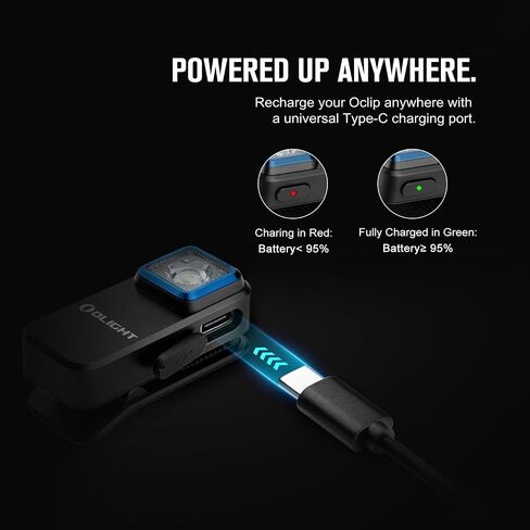 OLIGHT Oclip Mini Rechargeable EDC Clip Flashlight, Black in Saudi Arabia