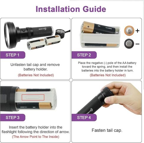 ESCO LITE Escolite UV Flashlight Black Light، 51 LED 395 نانومتر كاشف الضوء الأسود بالأشعة فوق البنفسجية لبول الكلاب وبقع الحيوانات الأليفة وحشرات السرير in Kuwait