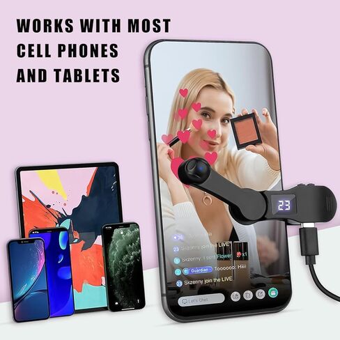 TansyPanda smart automatic screen clicker for phone- Adjustable Speed, USB Type-C Powered, Easy-to-Use auto phone screen tappers for tiktok, Live Streaming, Gaming, and Reward Tasks - Pink in Saudi Arabia