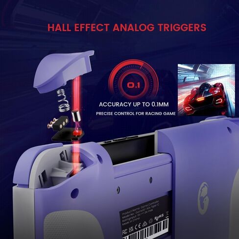 وحدة تحكم الألعاب المحمولة GameSir X2S Type-C، وحدة تحكم الألعاب لنظام Android، قبضة وحدة التحكم في الألعاب التوصيل والتشغيل، دعم Xbox Game Pass، xCloud، Stadia، Vortex والمزيد in Kuwait