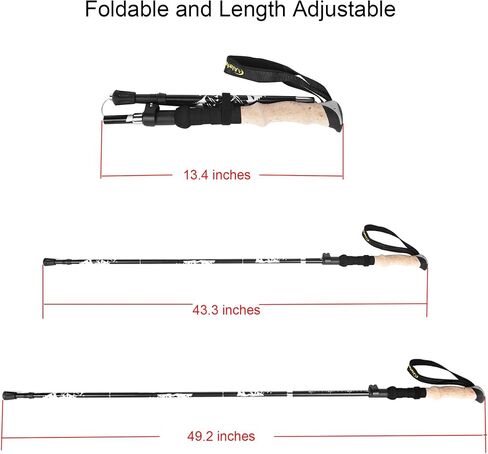 Walking Stick - Collapsible Trekking Pole for Men and Women,7075 Aluminum Hiking Stick for Seniors in Kuwait