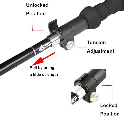 Walking Stick - Collapsible Trekking Pole for Men and Women,7075 Aluminum Hiking Stick for Seniors in Kuwait