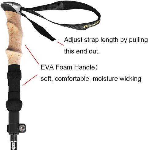 Walking Stick - Collapsible Trekking Pole for Men and Women,7075 Aluminum Hiking Stick for Seniors in Kuwait