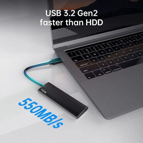 Netac 2TB Portable SSD USB 3.2 Gen 2 (10 Gbps, Type-C) External Solid State Drive Backup Slim Portable Drive for File Storage/Business Travel Essential, Rapid Read & Write Low Noise, Zslim in Saudi Arabia