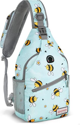 ZOMAKE Sling Bag for Women Men:Small Crossbody Sling Backpack - Mini Water Resistant Shoulder Bag Anti Thief Chest Bag Daypack for Travel Hiking Outdoor Sports (Bee Blue) in Saudi Arabia
