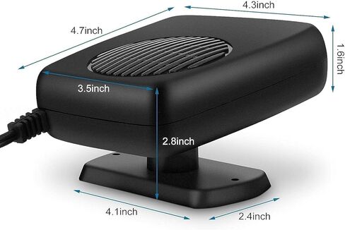 سخان السيارة، 12 فولت 150 وات، وصلة سخان السيارة المحمولة في ولاعة السجائر، 2 في 1 سريع التسخين ومزيل الصقيع، مزيل الضباب للزجاج الأمامي للسيارة قابل للدوران 360 درجة in Kuwait