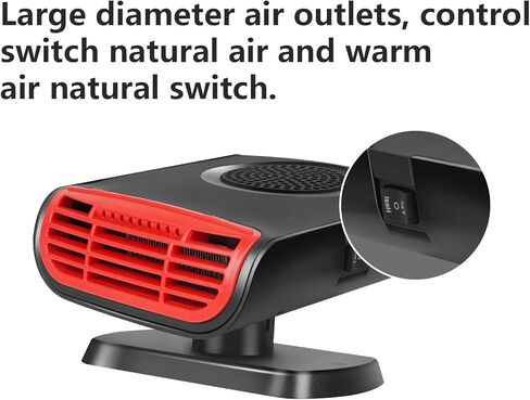 سخان السيارة، مزيل الصقيع في السيارة، 12 فولت 150 وات، مراوح السيارة المحمولة سريعة التسخين، مزيل الصقيع 2 في 1، مقبس مخرج التدفئة/التبريد في مروحة الزجاج الأمامي للسيارة وإضاءة السجائر لجميع السيارات in Kuwait