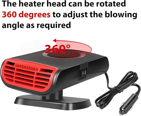 سخان السيارة، مزيل الصقيع في السيارة، 12 فولت 150 وات، مراوح السيارة المحمولة سريعة التسخين، مزيل الصقيع 2 في 1، مقبس مخرج التدفئة/التبريد في مروحة الزجاج الأمامي للسيارة وإضاءة السجائر لجميع السيارات in Kuwait