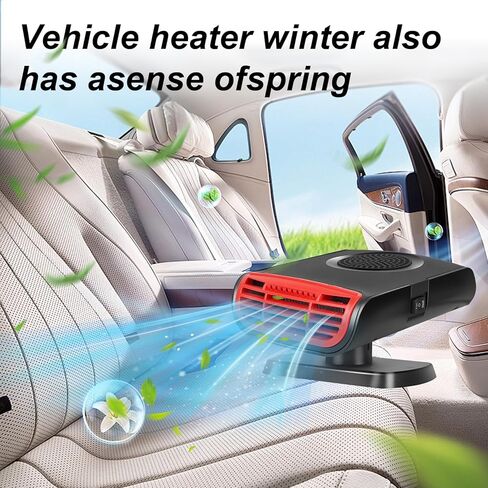 سخان السيارة، مزيل الصقيع في السيارة، 12 فولت 150 وات، مراوح السيارة المحمولة سريعة التسخين، مزيل الصقيع 2 في 1، مقبس مخرج التدفئة/التبريد في مروحة الزجاج الأمامي للسيارة وإضاءة السجائر لجميع السيارات in Kuwait
