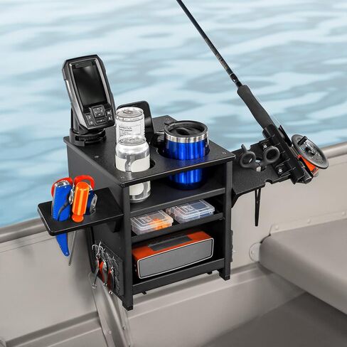 Jon Boat Rod Holder and Storage Organizer - John Boat Accessories for Fishing - Fits Gunnels Up to 2.5" Thick Regular in Saudi Arabia