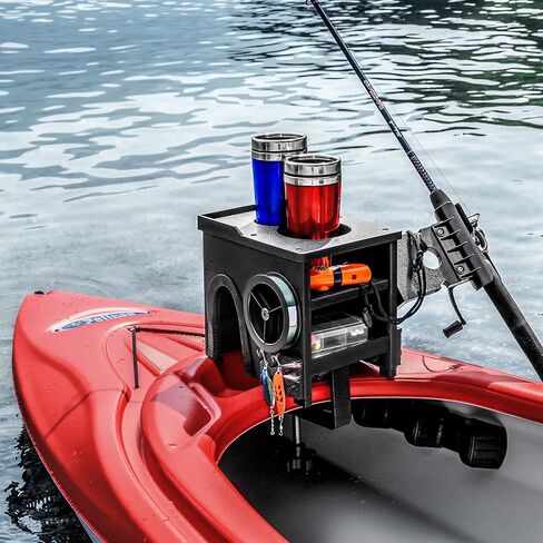 Jon Boat Rod Holder and Storage Organizer - John Boat Accessories for Fishing - Fits Gunnels Up to 2.5" Thick Regular in Saudi Arabia