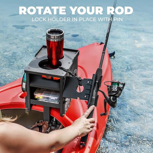 Jon Boat Rod Holder and Storage Organizer - John Boat Accessories for Fishing - Fits Gunnels Up to 2.5" Thick Regular in Saudi Arabia